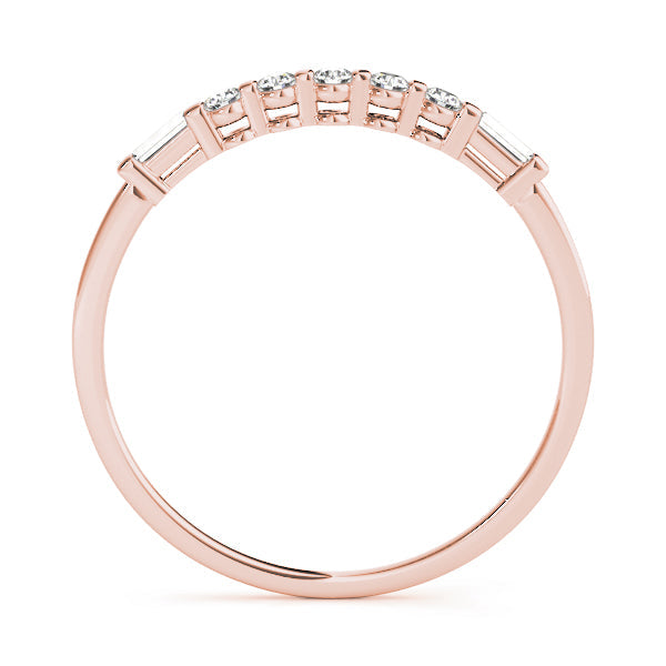Fancy Baguette Half Eternity Ring in Gold & Platinum
