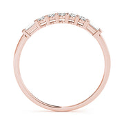 Fancy Baguette Half Eternity Ring in Gold & Platinum