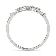 Fancy Baguette Half Eternity Ring in Gold & Platinum