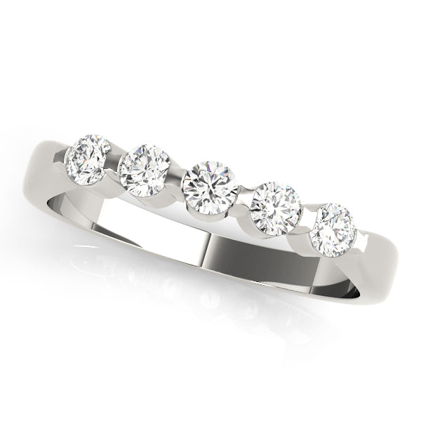 Bar Set Half Eternity Ring in Gold & Platinum