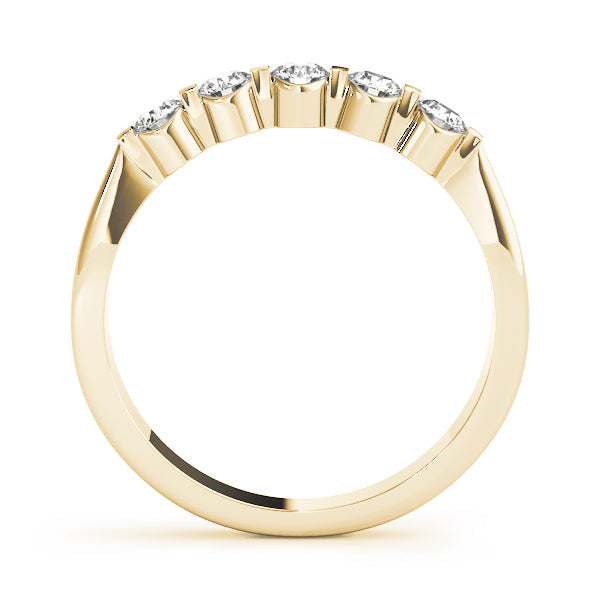 Bar Set Half Eternity Ring in Gold & Platinum