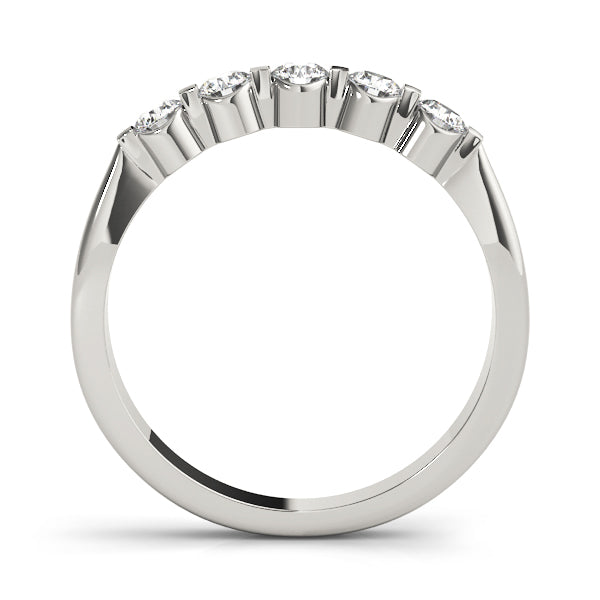 Bar Set Half Eternity Ring in Gold & Platinum