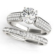 Resplendent Pave Round Diamond Engagement Ring in 10K/14K gold and platinum with certified lab-grown or natural diamonds