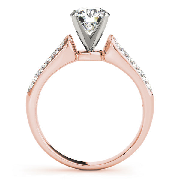 Resplendent Pave Round Diamond Engagement Ring in 10K/14K gold and platinum with certified lab-grown or natural diamonds