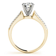 Resplendent Pave Round Diamond Engagement Ring in 10K/14K gold and platinum with certified lab-grown or natural diamonds