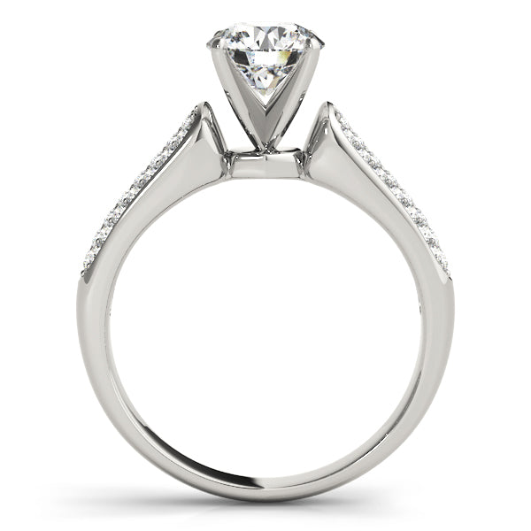 Resplendent Pave Round Diamond Engagement Ring in 10K/14K gold and platinum with certified lab-grown or natural diamonds