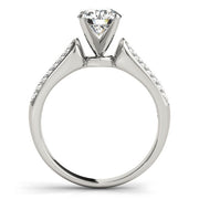 Resplendent Pave Round Diamond Engagement Ring in 10K/14K gold and platinum with certified lab-grown or natural diamonds