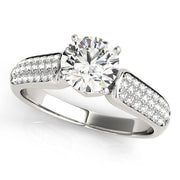 Resplendent Pave Round Diamond Engagement Ring in 10K/14K gold and platinum with certified lab-grown or natural diamonds
