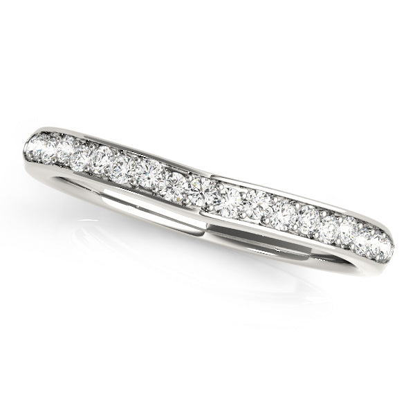 Curved Bands Half Eternity Ring in Gold & Platinum