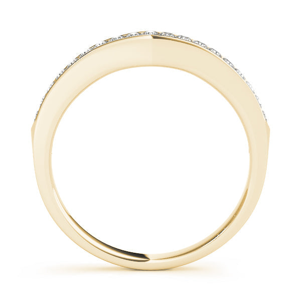 Curved Bands Half Eternity Ring in Gold & Platinum