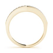 Curved Bands Half Eternity Ring in Gold & Platinum