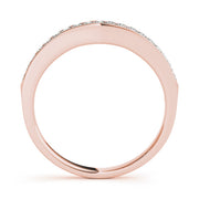 Curved Bands Half Eternity Ring in Gold & Platinum