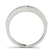 Curved Bands Half Eternity Ring in Gold & Platinum