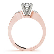 Round Diamond Engagement Ring with Graduated Side Stones in 10K/14K gold and platinum with certified lab-grown or natural diamonds