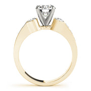 Round Diamond Engagement Ring with Graduated Side Stones in 10K/14K gold and platinum with certified lab-grown or natural diamonds
