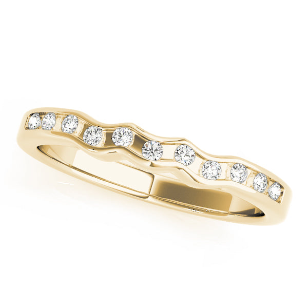 Curved Bands Half Eternity Ring in 10K/14K gold and platinum with certified lab-grown or natural diamonds
