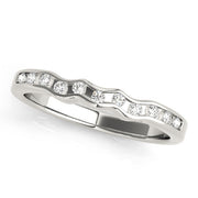 Curved Bands Half Eternity Ring in Gold & Platinum