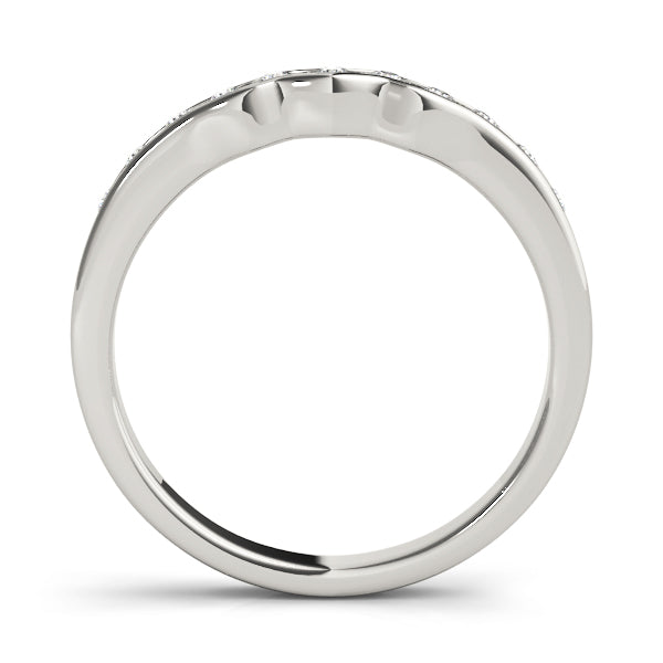Curved Bands Half Eternity Ring in Gold & Platinum