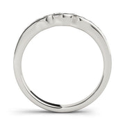 Curved Bands Half Eternity Ring in Gold & Platinum