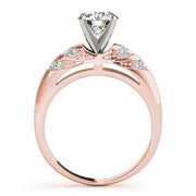 Noble Antique Round Diamond Engagement Ring in 10K/14K gold and platinum with certified lab-grown or natural diamonds