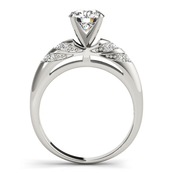 Noble Antique Round Diamond Engagement Ring in 10K/14K gold and platinum with certified lab-grown or natural diamonds
