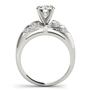 Noble Antique Round Diamond Engagement Ring in 10K/14K gold and platinum with certified lab-grown or natural diamonds