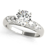 Noble Antique Round Diamond Engagement Ring in 10K/14K gold and platinum with certified lab-grown or natural diamonds