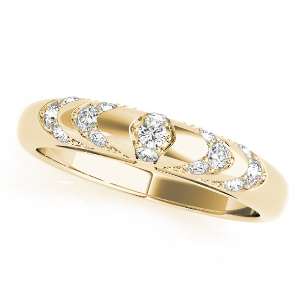 Contemporary Pavé Half Eternity Ring in 10K/14K gold and platinum with certified lab-grown or natural diamonds
