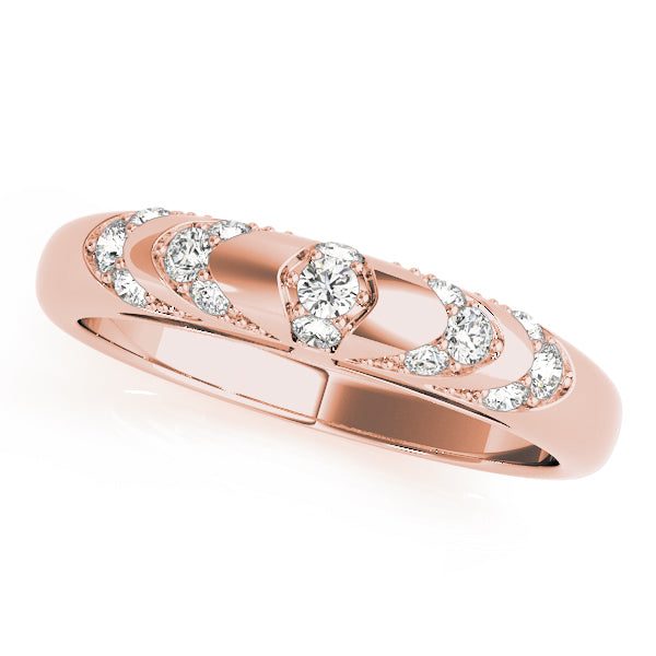 Contemporary PavÃ£Â© Half Eternity Ring in Gold & Platinum