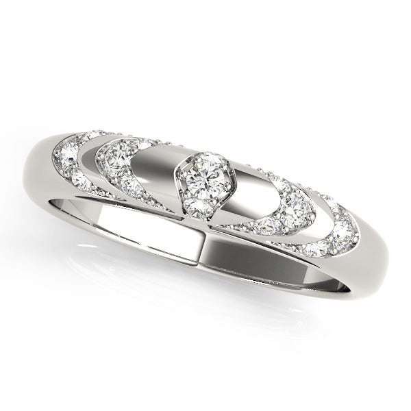 Contemporary PavÃ£Â© Half Eternity Ring in Gold & Platinum