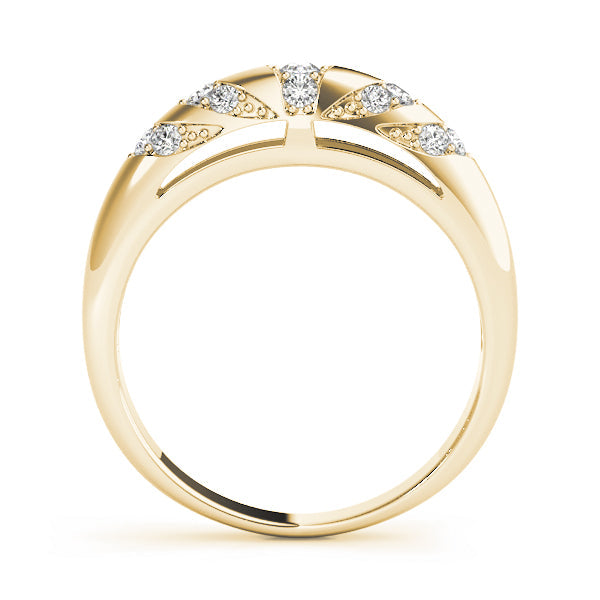 Contemporary PavÃ£Â© Half Eternity Ring in Gold & Platinum