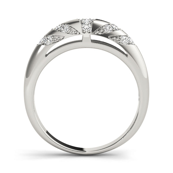 Contemporary PavÃ£Â© Half Eternity Ring in Gold & Platinum