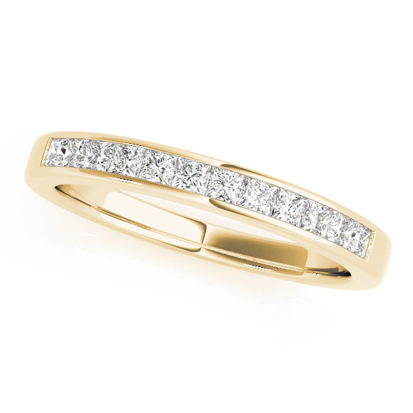 Channel Set Princess Cut Half Eternity Ring in 10K/14K gold and platinum with certified lab-grown or natural diamonds