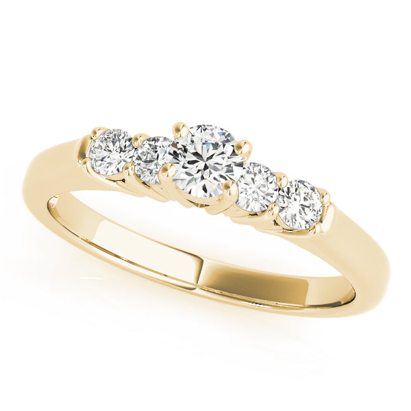 Elegant Prong-Set Round Diamond Engagement Ring in 10K/14K gold and platinum with certified lab-grown or natural diamonds