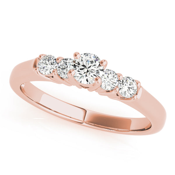 Elegant Prong-Set Round Diamond Engagement Ring in 10K/14K gold and platinum with certified lab-grown or natural diamonds