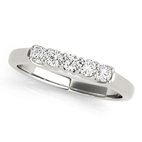 Prong Set Half Eternity Ring in Gold & Platinum