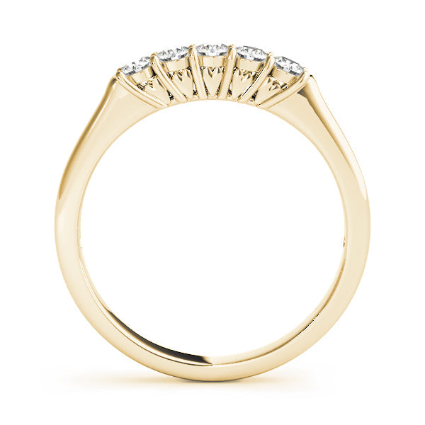 Prong Set Half Eternity Ring in Gold & Platinum