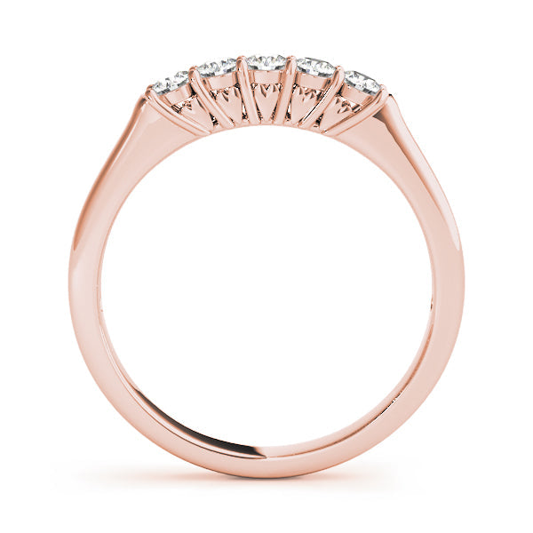 Prong Set Half Eternity Ring in Gold & Platinum