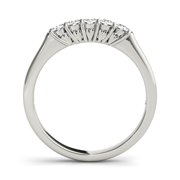 Prong Set Half Eternity Ring in Gold & Platinum