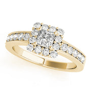 Luxe Halo Princess Diamond Engagement Ring in 10K/14K gold and platinum with certified lab-grown or natural diamonds