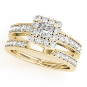 Luxe Halo Princess Diamond Engagement Ring in 10K/14K gold and platinum with certified lab-grown or natural diamonds