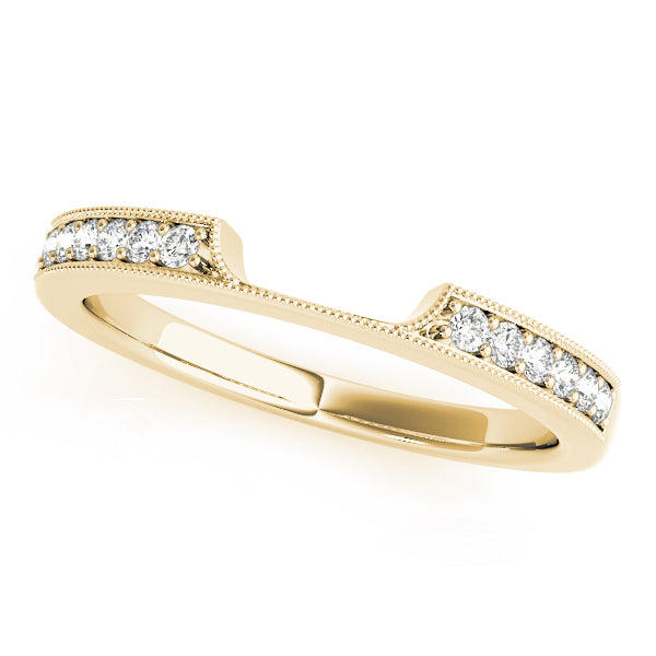 Milgrain Curved Half Eternity Ring in 10K/14K gold and platinum with certified lab-grown or natural diamonds