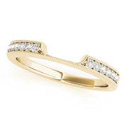 Milgrain Curved Half Eternity Ring in 10K/14K gold and platinum with certified lab-grown or natural diamonds