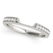 Milgrain Curved Half Eternity Ring in Gold & Platinum