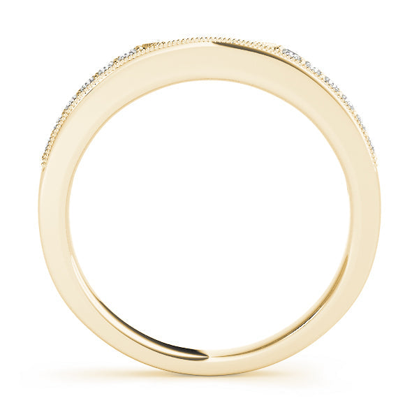 Milgrain Curved Half Eternity Ring in Gold & Platinum
