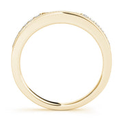 Milgrain Curved Half Eternity Ring in Gold & Platinum