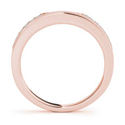 Milgrain Curved Half Eternity Ring in Gold & Platinum