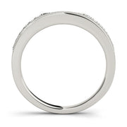 Milgrain Curved Half Eternity Ring in Gold & Platinum