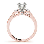 Refined Three-Stone Round Diamond Engagement Ring in 10K/14K gold and platinum with certified lab-grown or natural diamonds