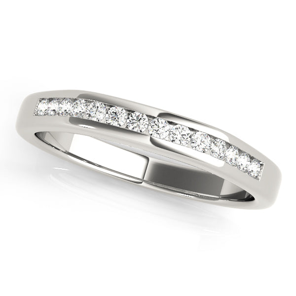 Channel Set Half Eternity Ring in Gold & Platinum